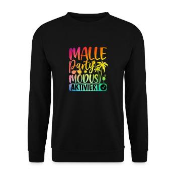 Malle Party Mode Enabled - Unisex Sweatshirt - black - Front - Alina (178cm) & Michal (187cm)