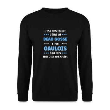 Gaulois - Sweat-shirt Unisexe - noir - Devant - Alina (178cm) & Michal (187cm)