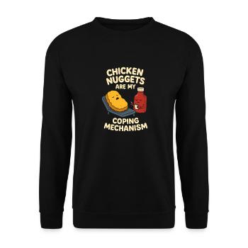 Crispy Nugget Queen Fast Food Obsession Vibes - Unisex Pullover - Schwarz - Vorne - Alina (178cm) & Michal (187cm)