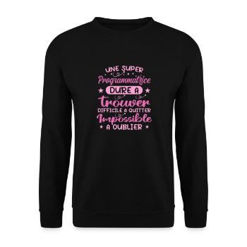 A Super Programmer - Programmer Gift - Unisex Sweatshirt - black - Front - Alina (178cm) & Michal (187cm)