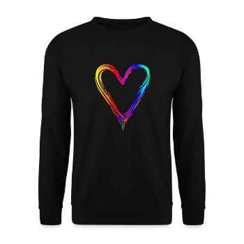 Colorful Heart Rainbow Gradient - Unisex Sweatshirt - black - Front - Alina (178cm) & Michal (187cm)