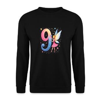 Douce Fée 9ème Anniversaire pour les filles - Sweat-shirt Unisexe - noir - Devant - Alina (178cm) & Michal (187cm)