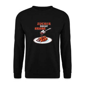 LE SUCRE REND MALADE LES PETITS PAINS AU CHOCOLAT - Sweat-shirt Unisexe - noir - Devant - Alina (178cm) & Michal (187cm)
