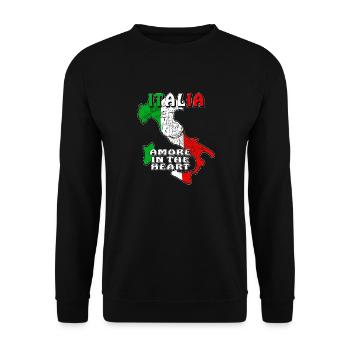 ITALIA AMORE IN THE HEART - Unisex Pullover - Schwarz - Vorne - Alina (178cm) & Michal (187cm)