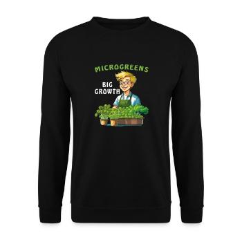 MICROGREENS BIG GROWTH - Unisex Sweatshirt - black - Front - Alina (178cm) & Michal (187cm)