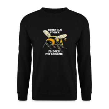 BUMBLEBEE POWER FLYING WITH CHARM CONTOUR - Unisex Sweatshirt - black - Front - Alina (178cm) & Michal (187cm)