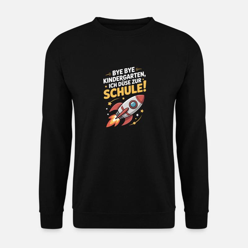Einschulung 2025 Schulkind Astronaut Rakete Junge - Unisex Pullover - Schwarz