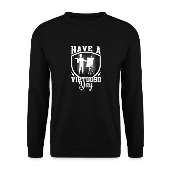 Funny Art Painter Have An Virtuoso Day Gift Idea - Unisex Sweatshirt - black - Front - Alina (178cm) & Michal (187cm)