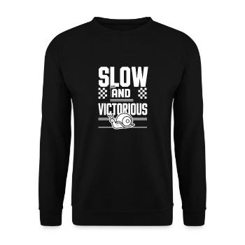 Snail Racing -enthusiast Coureur lent et régulier - Sweat-shirt Unisexe - noir - Devant - Alina (178cm) & Michal (187cm)
