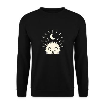 Moonlight hedgehog - Unisex Sweatshirt - black - Front - Alina (178cm) & Michal (187cm)
