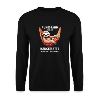 RETIREMENT IN THE HAMMOCK - Unisex Sweatshirt - black - Front - Alina (178cm) & Michal (187cm)