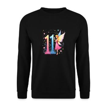 Douce Fée 11ème Anniversaire pour les filles - Sweat-shirt Unisexe - noir - Devant - Alina (178cm) & Michal (187cm)