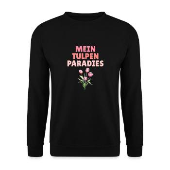 Gärtner MEIN TULPEN PARADIES Lustiges - Unisex Pullover - Schwarz - Vorne - Alina (178cm) & Michal (187cm)