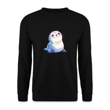 Seals, Seal - Unisex Sweatshirt - black - Front - Alina (178cm) & Michal (187cm)