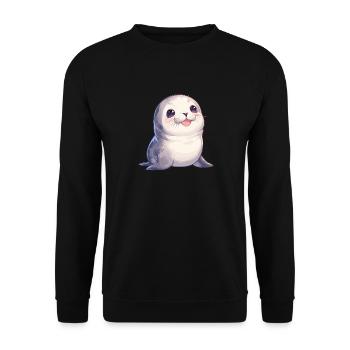 Seals, Seal - Unisex Sweatshirt - black - Front - Alina (178cm) & Michal (187cm)