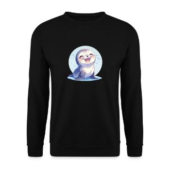 Seals, Seal - Unisex Sweatshirt - black - Front - Alina (178cm) & Michal (187cm)
