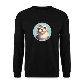 Seals, Seal - Unisex Sweatshirt - black - Front - Alina (178cm) & Michal (187cm)