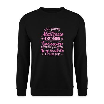 A Super Mistress - Mistress Gift - Unisex Sweatshirt - black - Front - Alina (178cm) & Michal (187cm)