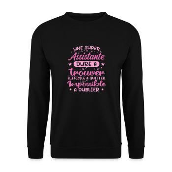 Ein Super Assistant - Assistent Geschenk - Unisex Pullover - Schwarz - Vorne - Alina (178cm) & Michal (187cm)