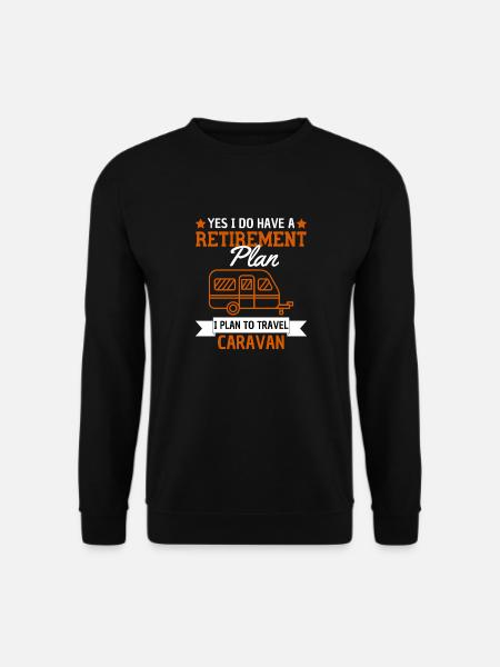 Rentenplan: Camping im Wohnmobil - Unisex Pullover - Schwarz