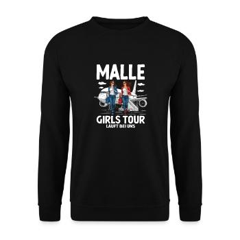 Malle Girls Tour - Unisex Pullover - Schwarz - Vorne - Alina (178cm) & Michal (187cm)