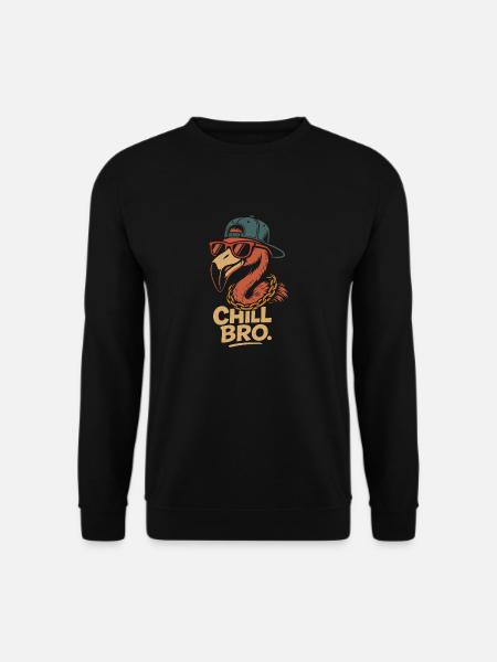 Chill Bro Flamingo relax relax - Unisex Sweatshirt - black