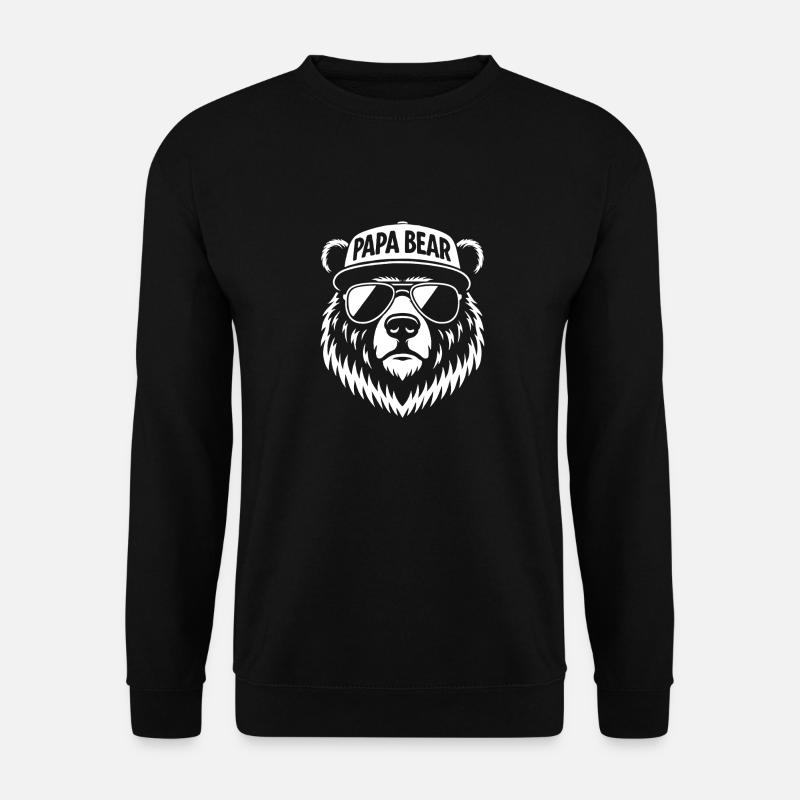 Papa Bear – Lustiges Vatertagsgeschenk für Papa - Unisex Pullover - Schwarz