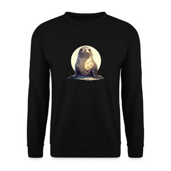 Seals, Seal - Unisex Sweatshirt - black - Front - Alina (178cm) & Michal (187cm)