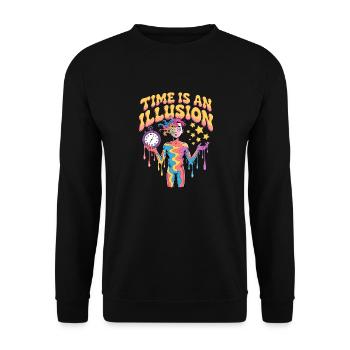 Le temps est une illusion Design psychédélique - Sweat-shirt Unisexe - noir - Devant - Alina (178cm) & Michal (187cm)