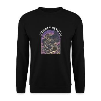 Reise jenseits der mystischen Treppe - Unisex Pullover - Schwarz - Vorne - Alina (178cm) & Michal (187cm)