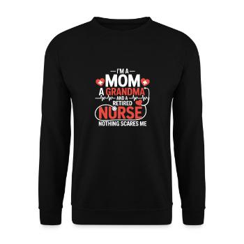 Nurse Humor Grandma Pensioner - Unisex Sweatshirt - black - Front - Alina (178cm) & Michal (187cm)