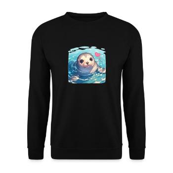 Seals, Seal - Unisex Sweatshirt - black - Front - Alina (178cm) & Michal (187cm)