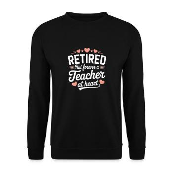 Pension Teacher Saying Retirement Teacher - Unisex Sweatshirt - black - Front - Alina (178cm) & Michal (187cm)