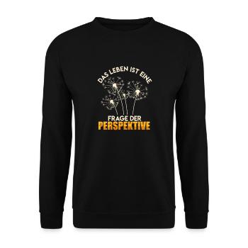 Philosophe DAS LEBEN EINE FRAGE DER PERSPEKTIVE - Unisex Pullover - Schwarz - Vorne - Alina (178cm) & Michal (187cm)