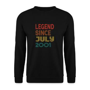 Vintage Legend Since July 2001, 24th birthday - Unisex Sweatshirt - black - Front - Alina (178cm) & Michal (187cm)