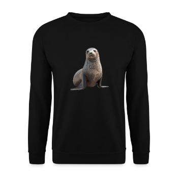 Seals, Seal - Unisex Sweatshirt - black - Front - Alina (178cm) & Michal (187cm)
