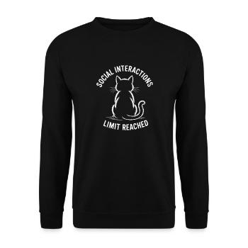 Limite d’interactions sociales atteinte Chat introverti - Sweat-shirt Unisexe - noir - Devant - Alina (178cm) & Michal (187cm)