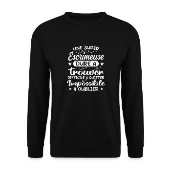 Ein super Fechter - Fecht-Geschenk - Unisex Pullover - Schwarz - Vorne - Alina (178cm) & Michal (187cm)