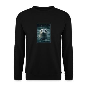 Seals, Seal - Unisex Sweatshirt - black - Front - Alina (178cm) & Michal (187cm)