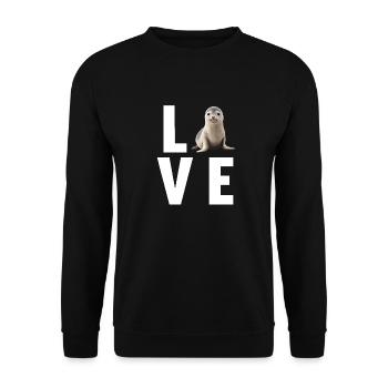 Seals, Seal - Unisex Sweatshirt - black - Front - Alina (178cm) & Michal (187cm)