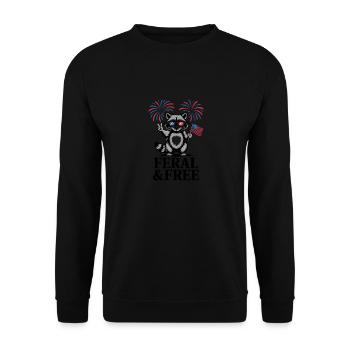 Fête du raton laveur sauvage et libre Jour de l’indépendance - Sweat-shirt Unisexe - noir - Devant - Alina (178cm) & Michal (187cm)