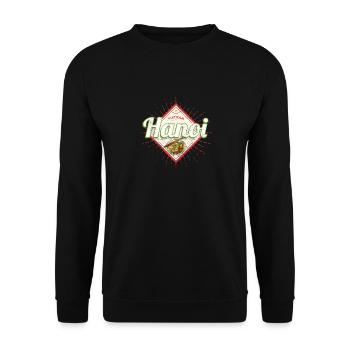 Hanoi Stadt Vietnam Pho Nudel Suppe Souvenir - Unisex Pullover - Schwarz - Vorne - Alina (178cm) & Michal (187cm)