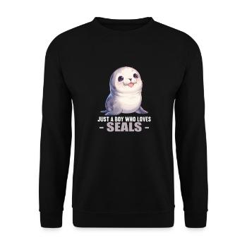 Seals, Seal - Unisex Sweatshirt - black - Front - Alina (178cm) & Michal (187cm)