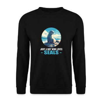 Seals, Seal - Unisex Sweatshirt - black - Front - Alina (178cm) & Michal (187cm)