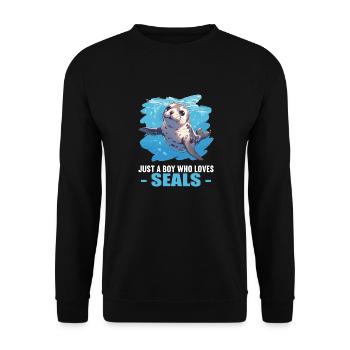 Seals, Seal - Unisex Sweatshirt - black - Front - Alina (178cm) & Michal (187cm)