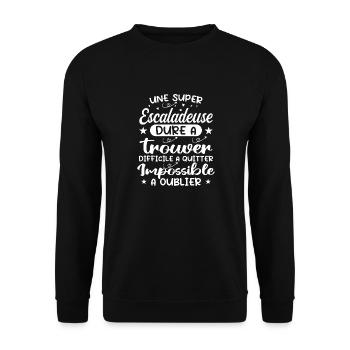 A Super Climber - Climber Gift - Unisex Sweatshirt - black - Front - Alina (178cm) & Michal (187cm)