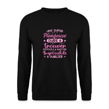 Ein Super Diver - Diver Geschenk - Unisex Pullover - Schwarz - Vorne - Alina (178cm) & Michal (187cm)
