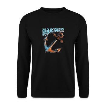 SHIP ANCHOR MARINER - Unisex Sweatshirt - black - Front - Alina (178cm) & Michal (187cm)