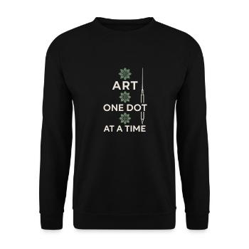 Handbeschwerter Stick- Und Stocher-künstler Diy - Unisex Pullover - Schwarz - Vorne - Alina (178cm) & Michal (187cm)