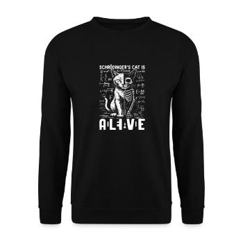Le chat de Schrödinger mort et vif - Sweat-shirt Unisexe - noir - Devant - Alina (178cm) & Michal (187cm)